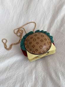 New Mini Hamburger Chain Cross-Body Bag Gift Box, Versatile Platinum Key Bag, Headphone Bag, Coin Purse - Brown - View 10