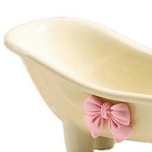 Elegant Mini Soap Dish For Bathtub: Decorative Plastic Soap Dish With Bow Tie Design For Bathrooms And Toilets. - Apricot - View 3