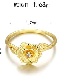 Fashion Luxury Rose Synthetic  Single Flower Ring Finger Ring Valentine's Day Gift - Nhiều màu - Xem 17