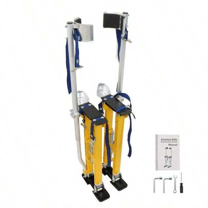 LABLT Adjustable Drywall Stilts 24"-40" Aluminum Alloy Construction Tool Yellow
