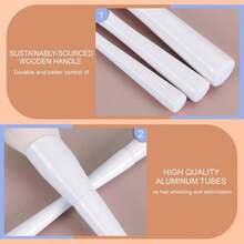 KINGMAS Angled Foundation Brush Concealer Brush, Premium Kabuki Makeup Brush For Liquid, Blending, Cream, Powder, Blush Buffing Stippling Face Makeup Tools White (White, A. 3Pcs (170W\/270W\/370W)) - MàuC - Xem 6