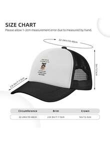 1 Pcs Interesting And Popular Patterns (277) Funny Stylish Printed Baseball Cap, Unisex Outdoor Sun Protection Sponge Mesh Cap, Adjustable, Suitable For Spring And Autumn Travel And Beach Vacations - Black and White - View 7