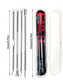 5件套银色祛痘针套装，黑头粉刺去除针，粉刺挤压器，美容针，祛痘夹，黑头镊子，美容工具