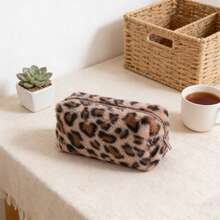 Hộp đựng bút/văn phòng phẩm in họa tiết da báo 17*8*10cm, túi đựng mỹ phẩm cầm tay, túi đựng đồ dùng cá nhân dung tích lớn, túi đựng văn phòng phẩm dành cho nữ, hộp đựng mỹ phẩm, túi du lịch chăm sóc da, túi đựng đồ dùng cá nhân cao cấp thời trang. Thích hợp cho mùa tựu trường, làm quà tặng, du lịch. - Nhiều màu - Xem 5