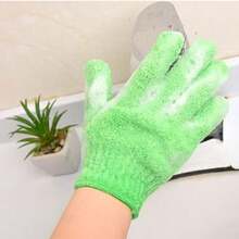 1只/3只/5只装去角质手套，适用于淋浴、SPA、按摩、身体磨砂 - 中等纹理淋浴手套，可去除死皮，男女通用，天然身体清洁巾，蓝色家居浴室装饰，秋季装饰，返校必备 - 1件(顏色隨機) - 查看 4