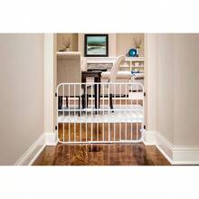 Carlson Pet Products Tuffy - Puerta expandible de Metal para Mascotas Incluye Puerta pequeña para Mascotas 24 x 26-38 Pulgadas Beige Blanco - Blanco - Ver 4