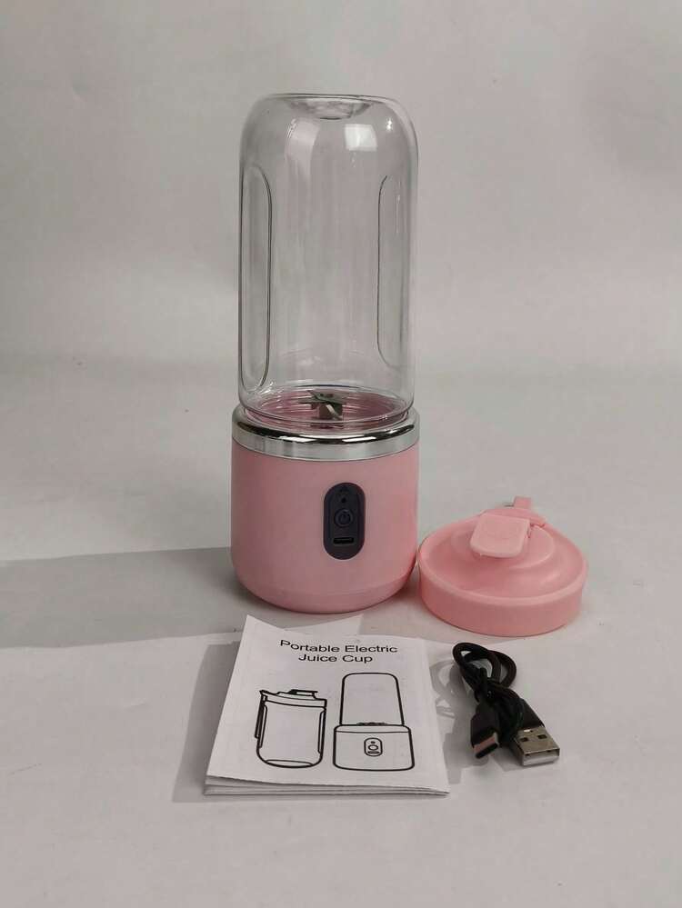 1 pieza Licuadora y exprimidor portátil 2 en 1, diseño de taza doble, cuchillas de acero inoxidable, recargable por USB, fácil de limpiar, apto para hacer batidos, cubitos de hielo, electrodoméstico de cocina; uso al aire libre, regalo perfecto para el Día de San Valentín, el Día de la Madre, mezcla de frutas, diseño de moda moderno, plástico ABS - Multicolor - Ver 12