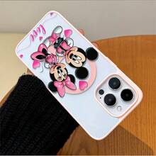 Disney.‌ Mickey And Minnie Patterned Phone Case With Hearts And Playful Designs. Compatible With IPhone 17, 16, 15, 14, 13, 12, And 11 Pro Models. Made Of TPU, Featuring Shockproof Protection. A Perfect Gift For Family, Friends, Birthdays, Valentine's Day, And Holidays. - Hồng - Xem 2