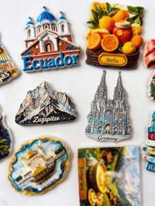 1 Peça Imã de Geladeira da Catedral de Colônia, Alemanha, Adesivo Magnético de Lembrança de Viagem com Pintura 3D em Relevo, Presente Criativo de Decoração Doméstica, Imã de Geladeira de Resina 3D Embutida de Alta Qualidade em PVC, Decoração de Cozinha, Imã de Cenário Famoso, Presente de Decoração Doméstica para Amantes de Viagem - Multicolorido - Visão 4