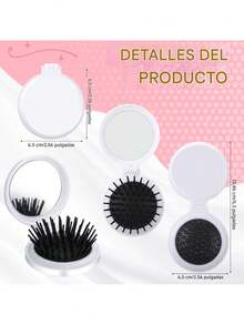 10pcs Espejo Y Peine De Bolsillo Paquete, Granel,espejo pequeño,Mayoreo, espejo de tocador compacto, decoración del hogar para la sala de estar, dormitorio, baño, viaje, boda, fiesta, cumpleaños, regalo para hombres, mamás, papás, mejores amigos, profesores, accesorios de Año Nuevo, regalo divertido - Blanco - Ver 3