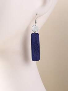 1 Đôi bông tai bằng đất sét mềm dập nổi thủ công màu xanh dương dành cho nữ, thích hợp cho kỳ nghỉ trên đảo, tiệc tùng, hoặc làm quà lưu niệm du lịch. - Xanh đậm - Xem 6