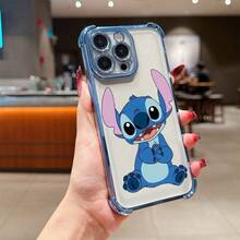 This Disney Lilo & Stitch Phone Case, Featuring Cartoon Characters Like Stitch And Angel, Boasts A Cute And Playful Design, A Simple And Stylish Appearance, And A Smooth And Comfortable Feel. It Offers Camera Protection, A Transparent And Fashionable Back Panel, And Reinforced Corners For Effective Drop Protection, Making It An Ideal Choice For Young People. This Phone Case Is Compatible With IPhone 17/16/15/14/13/...12/11/XR/XS/X Series And SamsungGalaxy S22, S23, S24, And S25 Series Phones. It's The Perfect Gift For Friends And Family. - Blue - View 2