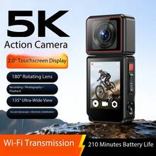 Cámara de pulgar Ultra HD 5K, Cámara corporal de 30fps, Cámara de bolsillo 5K, Cámara deportiva portátil con WiFi, Tarjeta TF de 128G, La cámara perfecta para vlogging - Negro - Ver 1