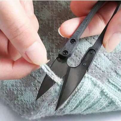 Precision Sewing Scissors - For Cutting Threads, Embroidery, Cross-Stitch, U-Shaped Scissors With ABS Handle, Suitable For Handicrafts And Sewing Projects, Essential For Handicrafts | Durable Scissors, Sewing Accessories