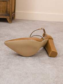 Women's Pointed Toe Stiletto Heel Hollow Out Fashion Party Work High Heel Pumps, Black, Champagne, White - Brown - View 7