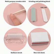 1/5/10/20 Packs (5 Pcs/Pack) Manicure & Pedicure Set, Mini Nail File And Orange Wood Stick Set, Double-Sided Nail File, Wooden Cuticle Pusher, Nail Cleaning Tools, Nail Sticks, Suitable For Professional And Home Nail Care, Nail Care Essentials | Professional Nail Kit | Nail Care Tools, Manicure Technician DIY Nail Care Supplies - Pink - View 7