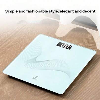 DELI LE603 Weight Scale: LCD High-Definition Backlit Digital Display For Accurate Weight Monitoring; 5mm Thick Tempered Glass; Anti-Slip Feet To Prevent Tipping.