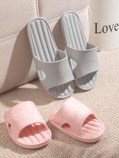 Badrumstofflor, unisex inomhusdusch halkfria tysta tofflor för alla årstider