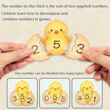 1 Set Numeric Chick Eggs, Math Counting Pairing Calculation Educational Toy, Preschool & Elementary Learning Aid, Paper Cognitive Model - Multicolor - View 5