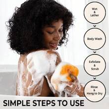 Authentic African Net Sponge With Knots - Afro Scrubber Bath Loofah Exfoliating Net Sponge For Shower - 4 Pack African Bath Sponges Exfoliator For Most Skin Types Back Scrub Washer Accessories,40059798 - Xanh đậm - Xem 5