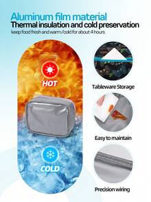 1pc Colorful Cartoon Print High Cost-Effective Large Capacity Insulated Lunch Bag, Portable Handheld Shoulder Crossbody Thermal Bag With Shoulder Strap, Ice Pack, Lunch Box And Bento Bag, Suitable For Work And Outdoor Activities - Multicolor - View 11