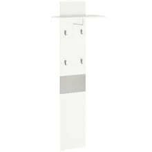 HOMCOM Perchero de Pared con 4 Ganchos Estante de Pared de Almacenamiento con Barra Colgante de Aluminio para Entrada Dormitorio Pasillo 50x23,5x160 cm Blanco - Blanco - Ver 6