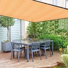 3x4m UV Block Sun Shade Cloth 95% UV Protection, 185GSM Heavy-Duty Shade Sail for Outdoor Patio Garden Activities - Marrón claro - Ver 7
