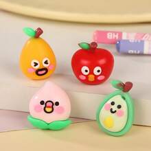 12个3D水果迷你橡皮擦，创意PVC橡皮擦，逼真卡通可爱苹果橡皮擦，适合学生使用