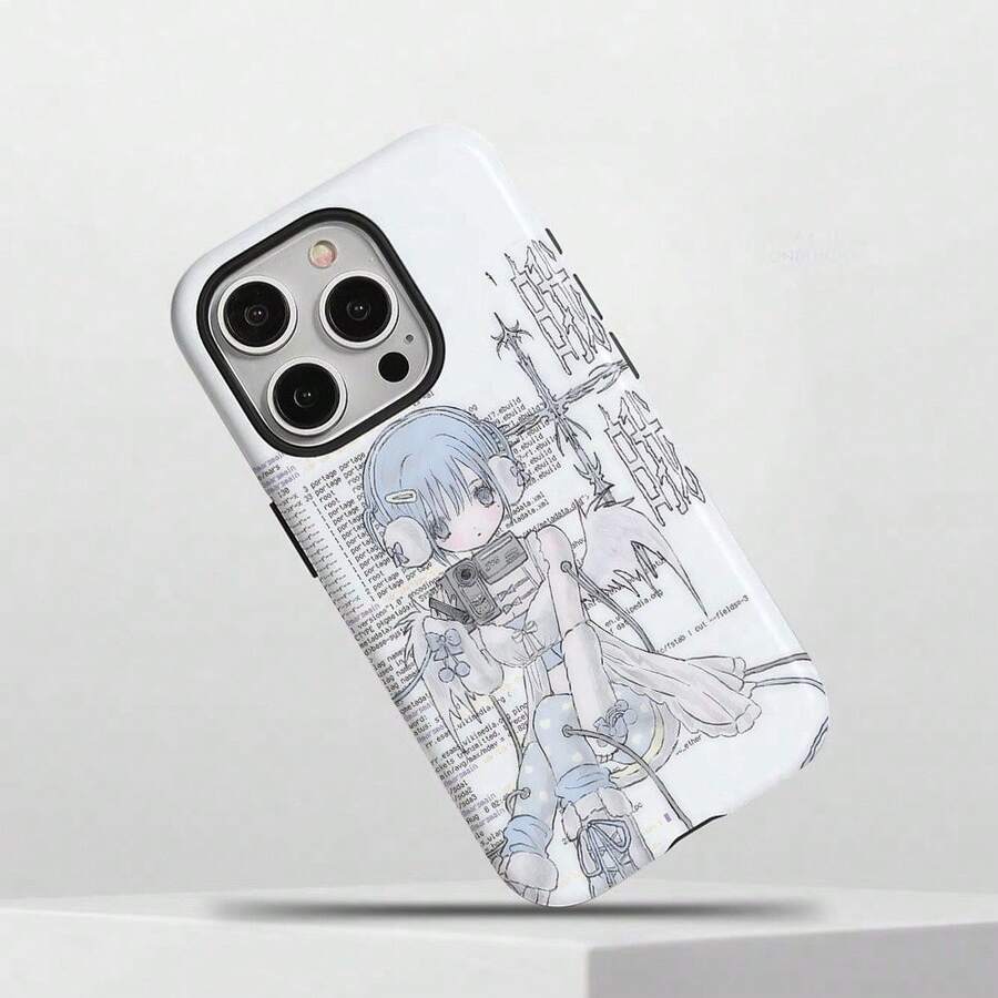 [Shipped from Mexico]Funda de Teléfono de Entrega Local: Funda de Teléfono 2 en 1 Textura Mate, Duradera, a Prueba de Golpes, Protección Estilosa, para iPhone 16, 15, 14, 13, 12, 11, 8, 7, Plus, Pro, Max, Amigos, de Moda, Fundas de Teléfono, Regalos de Cumpleaños Perfectos - Blanco - Ver 1