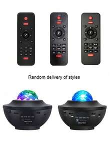 1pc Led Romantic Starry Sky Projection Lamp, USB Wireless Remote Control & Music & Water Ripple & Laser Light, For Bedroom Ceiling, Dreamy Atmosphere, Sleep Aid