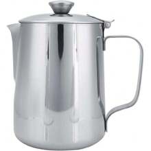 Jarra para Hacer Espuma, Taza de Café de Acero Inoxidable, Jarra para Hacer Espuma de Leche, Jarra con Tapa para Café con Leche, Arte(600 ml),40025997 - Gris - Ver 2