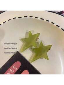 2/4个醋酸纤维不对称星形发夹，侧分刘海爪夹，女士发夹，发卡，发饰，发夹 - 彩色 - 查看 11