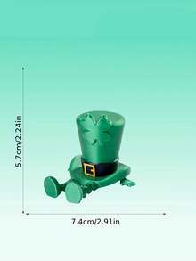 1pc, 3D Printed St. Patrick's Hat, Clover, Desktop Ornament, Ornament, Suitable For St. Patrick's Day, New Year Gift, Friend Gift, Statue Ornament - Multicolor - View 2