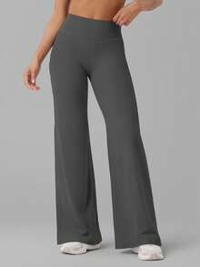 YZMJAFU Quần jogger ống rộng nữ kiểu dáng thường ngày, thoải mái, rộng rãi, phù hợp cho mùa xuân, hè, thu, lý tưởng cho trang phục thường ngày. - Màu xám đen - Xem 7