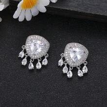 一对亮铜吊坠耳钉，适合派对/夏季约会装扮