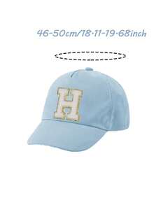 1pc A-Z 26 Letters Kids Baseball Cap, Suitable For 1-3 Years Old Toddler Girls, Outdoor Sun Hat - Baby Blue - View 11
