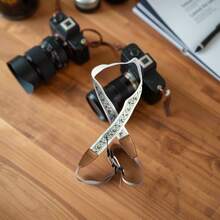 1 pieza Correa de cámara retro - Correa para el hombro ajustable DSLR con patrón floral, extremos beige y hebilla de metal, correa de cámara para equipo fotográfico, para fotógrafos - Multicolor - Ver 13