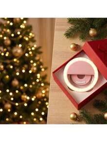 1pc Portable LED Selfie Ring Light, Makeup Mirror Light, USB Rechargeable, 3 Lighting Modes, Selfie Clip Lamp For Live Streaming, Video Conferencing, Photography, Manicure, Eyelash Extension, Tattoo, Skincare, Touch Control, Room Decor, Outdoor Camping, 150mAh Battery, Suitable For Selfie And Live Streaming, Portable Lighting - A - 查看 5