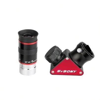 SVBONY - Ocular telescopio de 68 grados ultra gran angular de 6 mm y SV188P espejo dieléctrico de 90 grados diagonal 1.25 pulgadas accesorios de telescopio para telescopios astronómicos visuales