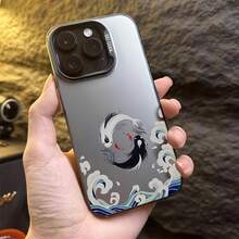 Yin Yang Fish Design TPU Case For IPhone 7/8/X/XS/11/12/13/14/15 Series - Shockproof Anti-Scratch Protective Cover With Aesthetic Wave Pattern,Suitable For IPhone17 Air - Màu đen mờ - Xem 4