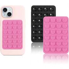 2个装硅胶吸盘手机壳支架，免提减压玩具镜面淋浴手机支架，视频和自拍（白色，浅粉色） - 彩色 - 查看 22