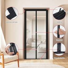 Adjustable Transparent Insulated Door Curtain DIY Size Width 29\-34\ Height 79\-82\,Screen Door With Reinforced Magnets Auto Closer, To Keep Warm In Winter Cool In Summer For Air Conditioner Room - 29-34英寸 x 79-82英寸 - 查看 4