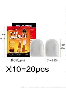 10片/20片可穿戴自發熱暖手寶與暖腳貼，長效自發熱，便攜易攜帶，適用秋冬居家、辦公室、露營、旅行、滑雪與徒步，冬季防寒保暖貼，戶外活動保暖 - 彩色 - 查看 14