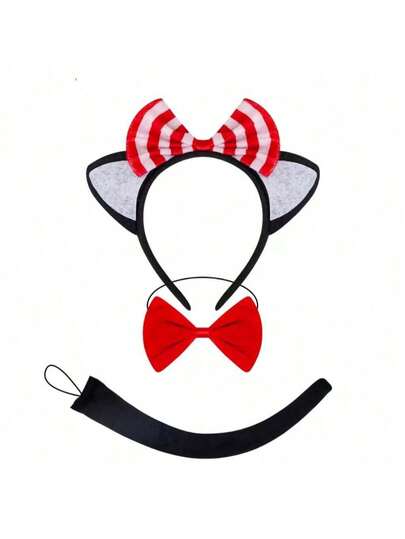 新款时尚百搭夸张猫耳发箍发饰套装，时尚个性可爱甜美，适合派对、表演，创意卡通动物头饰