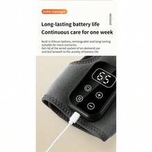 Intelligent Bare Foot Massager Graphene Vibration Heating Foot Heating Protective Foot Wrist Joint Pain Thermal Stimulation Therapy Device A Great Gift For Grandma, Dad, And Mom - 黑色 - 查看 6
