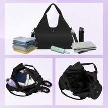 CYPNYoga Maleta Deportiva Bolsa de Deporte Gym con Compartimento para Zapatos y Bosillo Impermeable con Neceser y Funda para Zapatos Bolsa de Viaje Impermeable Entrenamiento Deporte Yoga NegroFashion - 219614129 - Ver 3