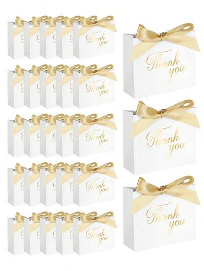 Conjunto de 5 Sacolas Pequenas de Agradecimento, Sacolas de Presente com Mini Laço, Sacolas de Papel para Presente, Ideais para Casamentos, Presentes de Dia dos Namorados, Festas, Aniversários, Chás de Panela, Lembrancinhas de Casamento, Caixas de Presente, Decoração de Recepção de Casamento (Brancas) Sacolas para Embalagem, Sacolas para Festas, Sacolas para Presente, Sacolas de Juta