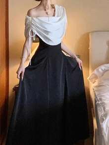 夏季优雅时尚女士派对生日A字新款晚礼服 - 黑色 - 查看 4