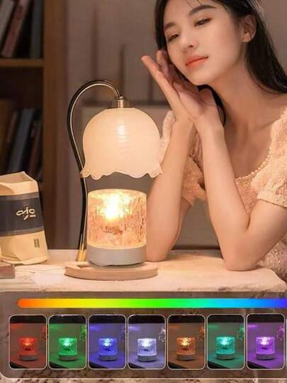 1pc 16 Color Wave Ripple Ambient Light - Rotating Bedside Lamp For Master Bedroom, Touch Control Via Remote, Suitable For Living Room Decor With Dynamic Wave Ripple Effect - Ideal Gift For Christmas, Birthday, Anniversary