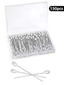 150/250/350Pcs Corsage Pins, Boutonniere Pins, Long Teardrop Pearl Head Pins, White Straight Head For DIY Decoration, Wedding, Jewelry Flower Decoration - White - View 9